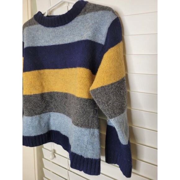 Talbots Kids Striped 100% Lambswool Sweater Size 6/7 Multicolor Natural fiber - Picture 3 of 5